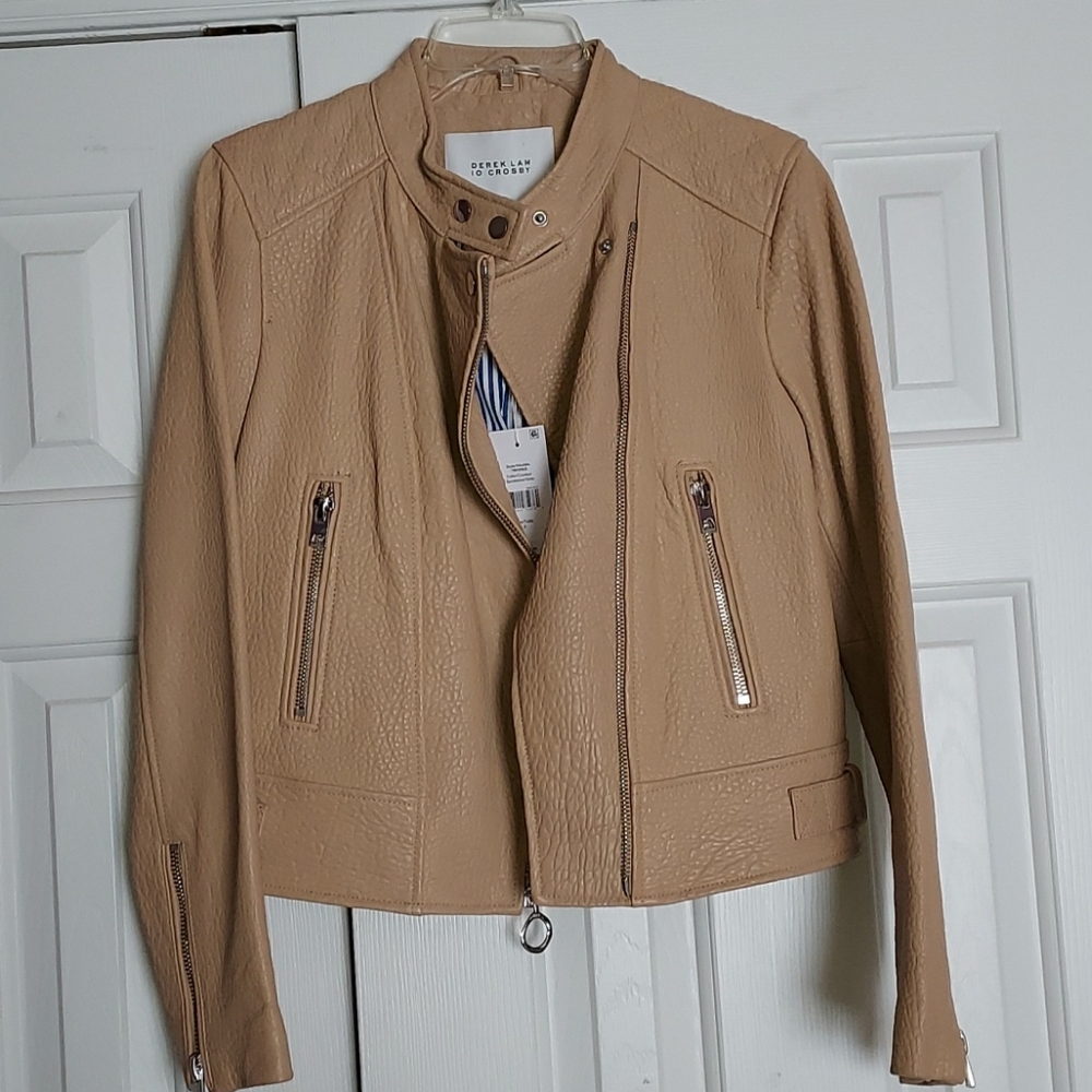Derek lam NWT. real leather cream moto jacket